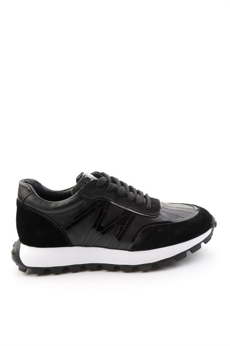 Siyah Hakiki Deri Erkek Sneaker E01011043303
