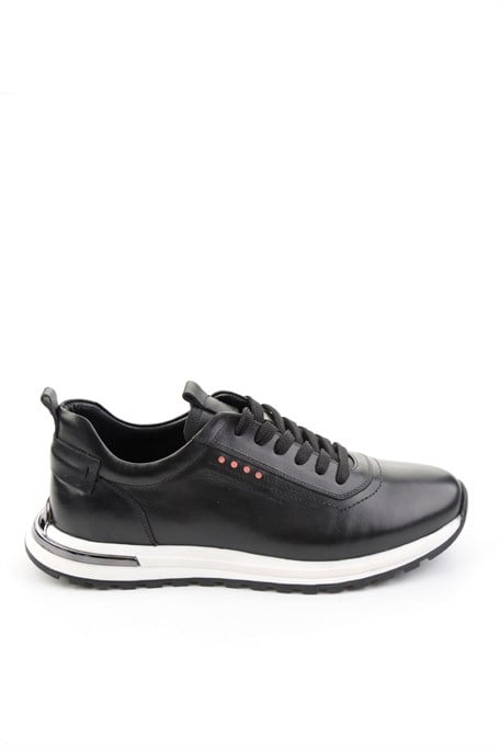 Siyah Hakiki Deri Erkek Sneaker E01011041841