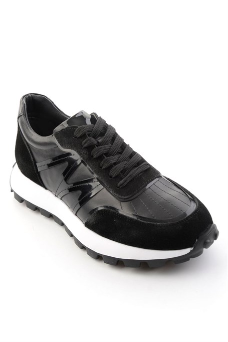 Siyah Hakiki Deri Erkek Sneaker E01011043303