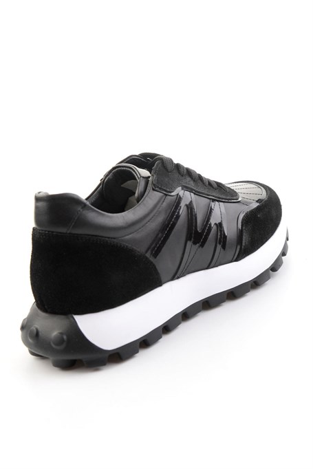 Siyah Hakiki Deri Erkek Sneaker E01011043303