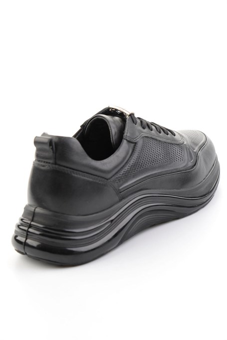 Siyah Hakiki Deri Erkek Sneaker E01018250503
