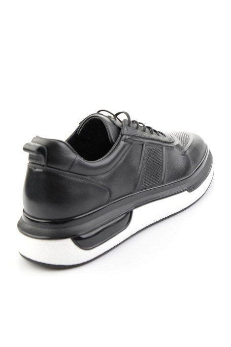 Siyah Hakiki Deri Erkek Sneaker E01018250303
