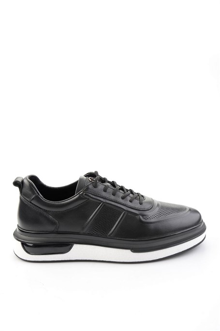 Siyah Hakiki Deri Erkek Sneaker E01018250303