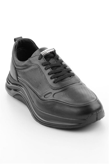 Siyah Hakiki Deri Erkek Sneaker E01018250503