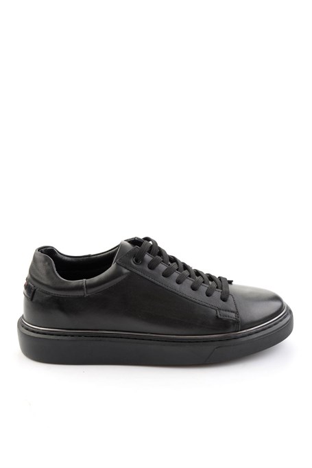 Siyah Hakiki Deri Erkek Sneaker E01054202643