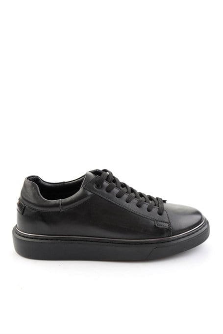 Siyah Hakiki Deri Erkek Sneaker E01054202643