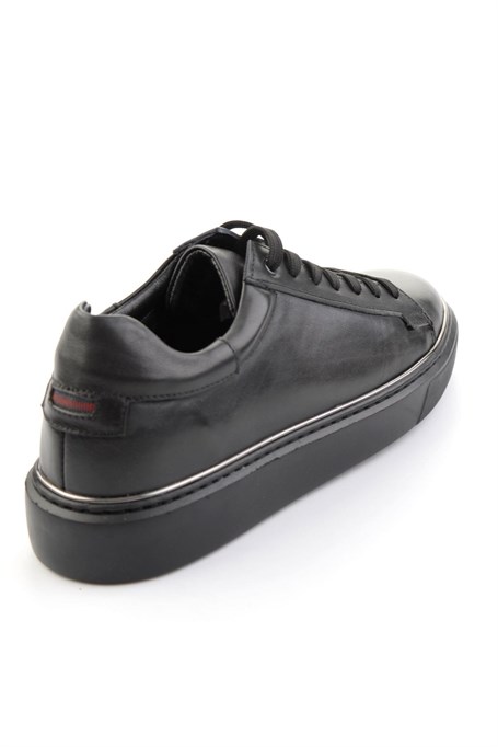 Siyah Hakiki Deri Erkek Sneaker E01054202643