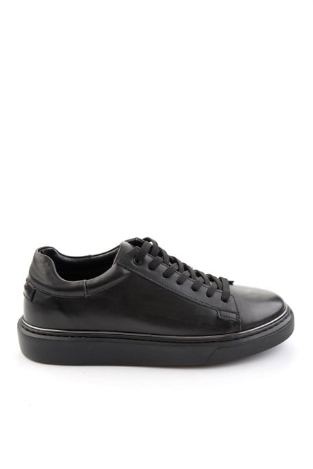 Siyah Hakiki Deri Erkek Sneaker E01054202643