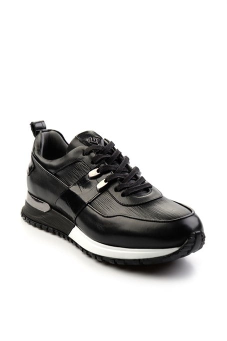 Siyah Hakiki Deri Erkek Sneaker E01075616603