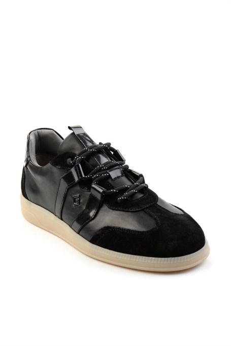 Siyah Hakiki Deri Erkek Sneaker E01075623902
