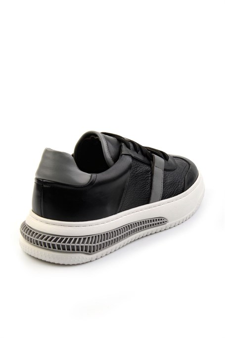 Siyah Hakiki Deri Erkek Sneaker E01075574603