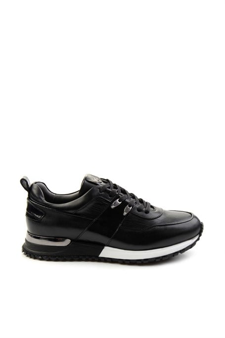 Siyah Hakiki Deri Erkek Sneaker E01075616603