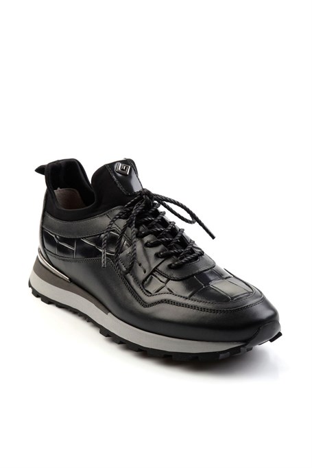 Siyah Hakiki Deri Erkek Sneaker E01075610603