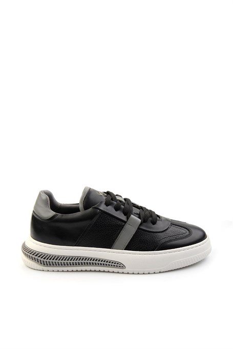 Siyah Hakiki Deri Erkek Sneaker E01075574603