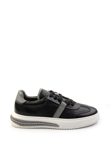 Siyah Hakiki Deri Erkek Sneaker E01075574603
