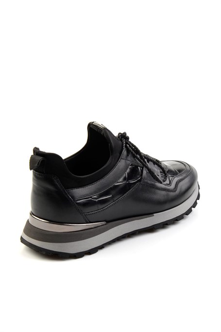 Siyah Hakiki Deri Erkek Sneaker E01075610603