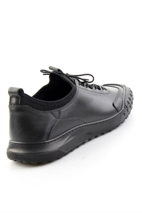 Siyah Hakiki Deri Erkek Sneaker E01076378503