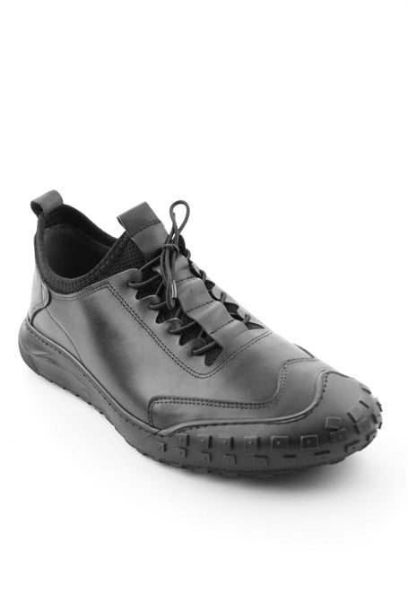 Siyah Hakiki Deri Erkek Sneaker E01076378503