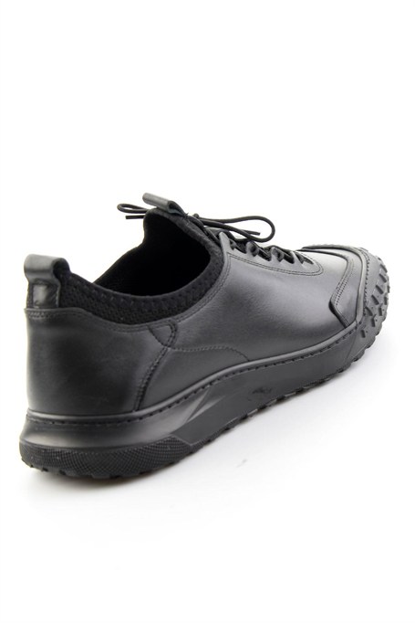 Siyah Hakiki Deri Erkek Sneaker E01076378503