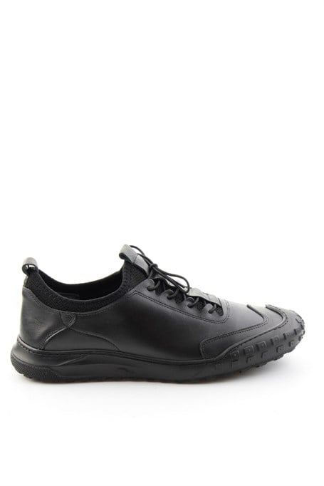 Siyah Hakiki Deri Erkek Sneaker E01076378503