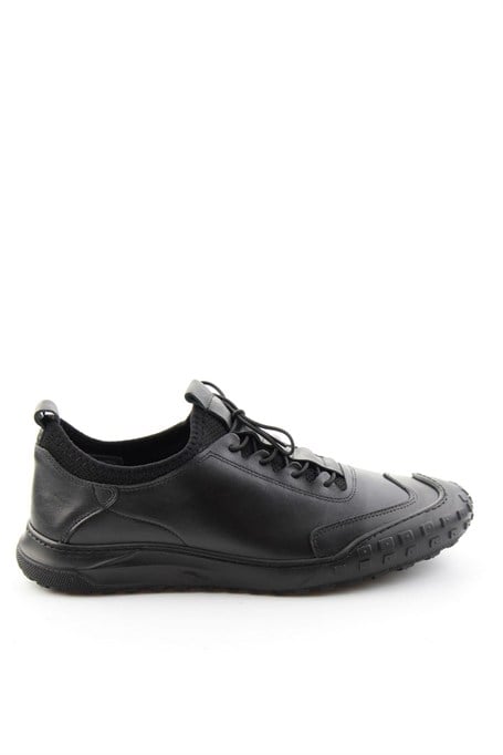 Siyah Hakiki Deri Erkek Sneaker E01076378503