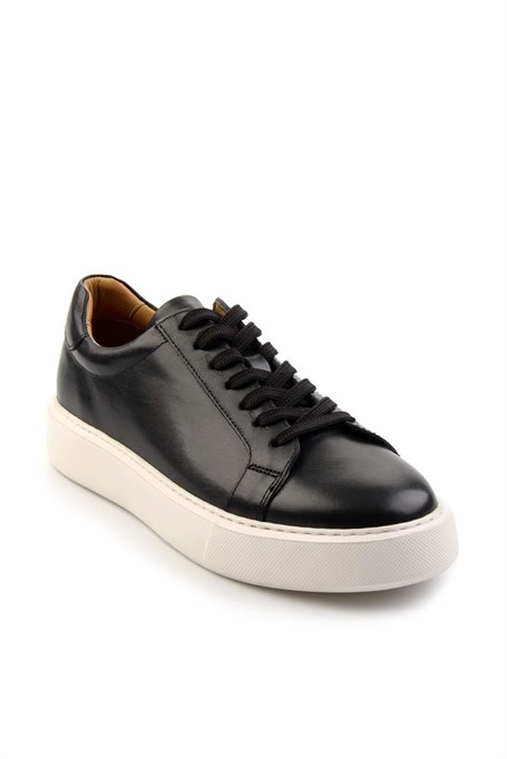 Siyah Hakiki Deri Erkek Sneaker E01079971043