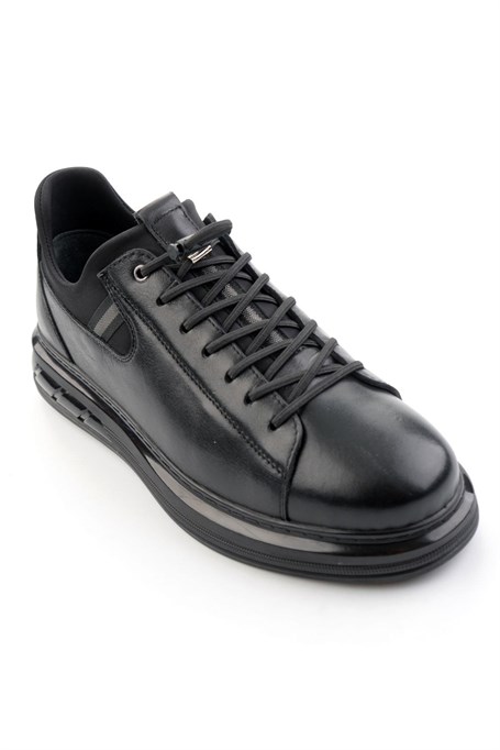 Siyah Hakiki Deri Erkek Sneaker E01080216943
