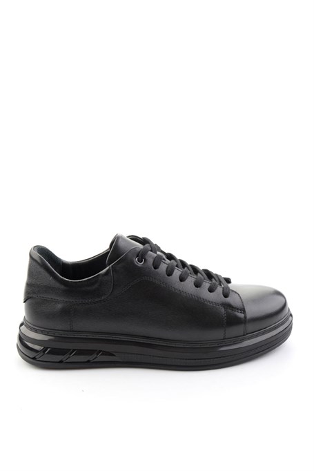 Siyah Hakiki Deri Erkek Sneaker E01080902143
