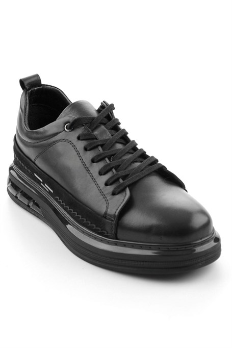 Siyah Hakiki Deri Erkek Sneaker E01080226343