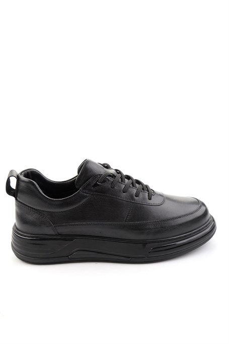 Siyah Hakiki Deri Erkek Sneaker E01080256343