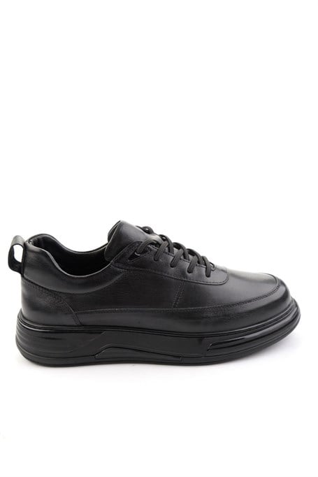 Siyah Hakiki Deri Erkek Sneaker E01080256343