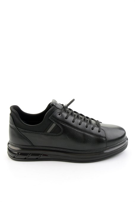 Siyah Hakiki Deri Erkek Sneaker E01080216943