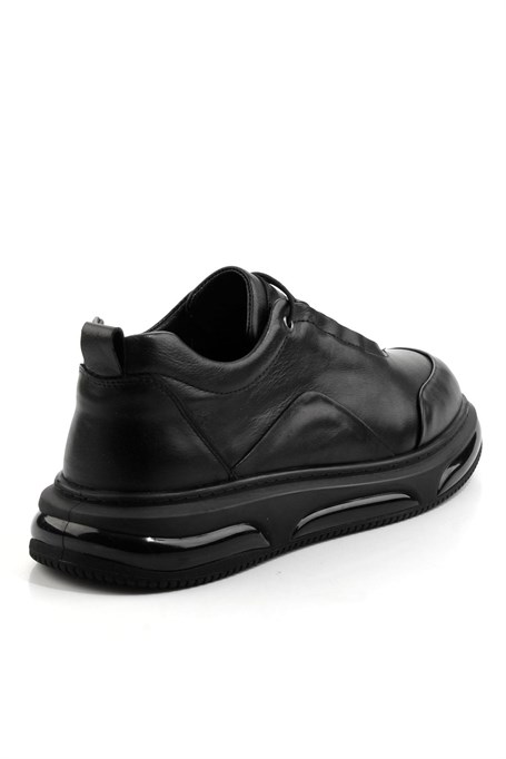 Siyah Hakiki Deri Erkek Sneaker E01080212403