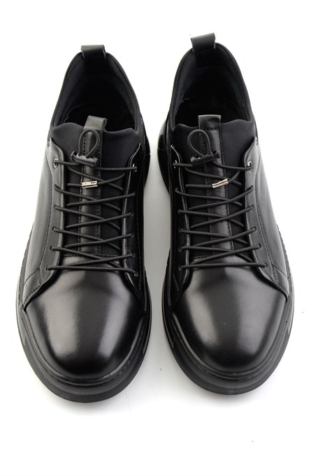 Siyah Hakiki Deri Erkek Sneaker E01080228543