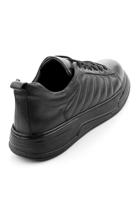 Siyah Hakiki Deri Erkek Sneaker E01080218443