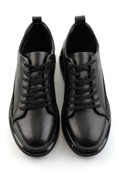 Siyah Hakiki Deri Erkek Sneaker E01080226343