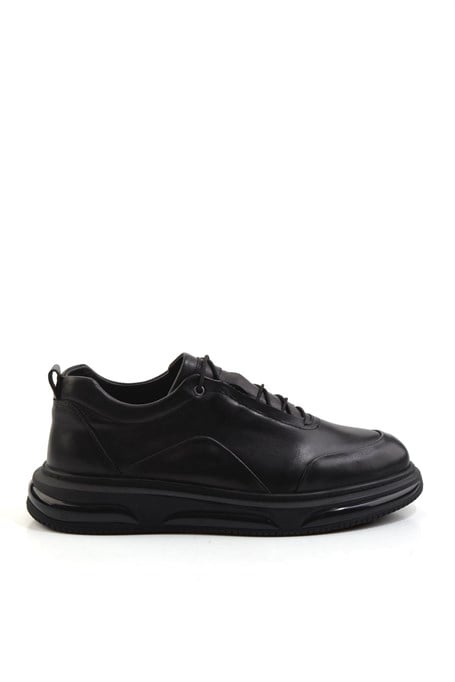 Siyah Hakiki Deri Erkek Sneaker E01080212403