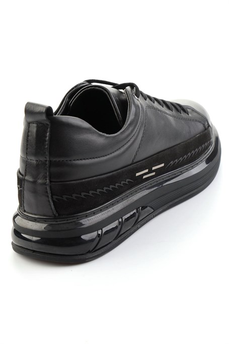 Siyah Hakiki Deri Erkek Sneaker E01080226343