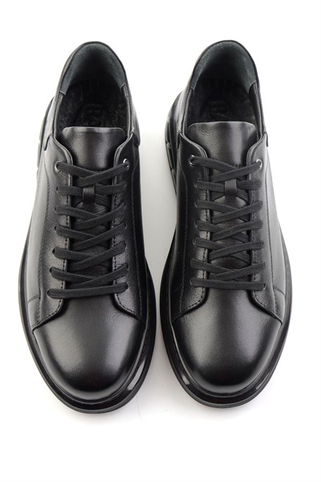 Siyah Hakiki Deri Erkek Sneaker E01080902143