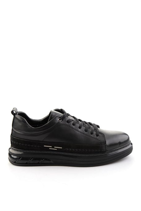 Siyah Hakiki Deri Erkek Sneaker E01080226343