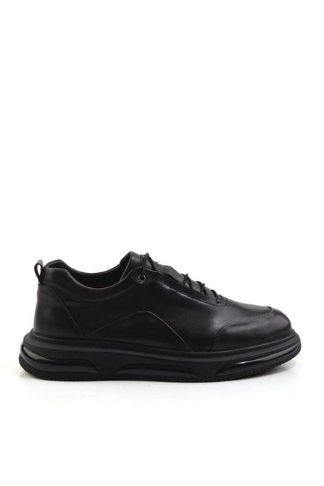 Siyah Hakiki Deri Erkek Sneaker E01080212403