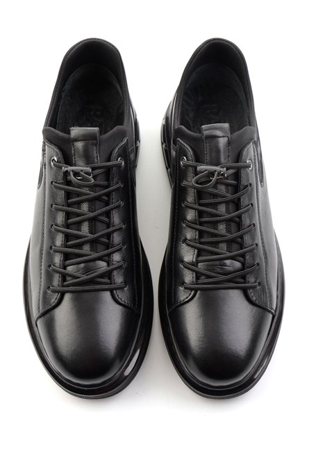 Siyah Hakiki Deri Erkek Sneaker E01080216943