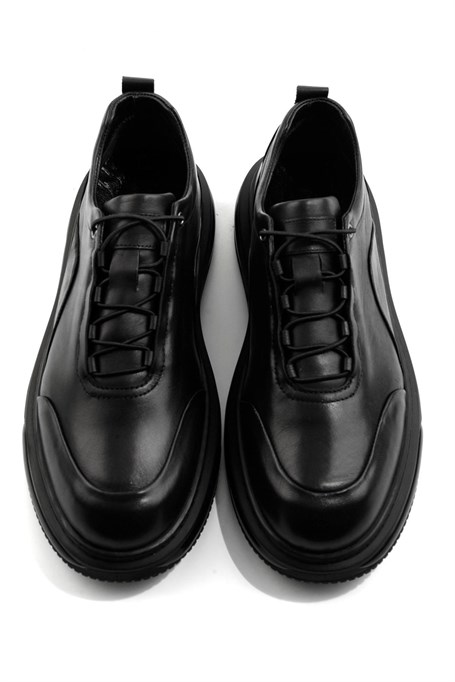 Siyah Hakiki Deri Erkek Sneaker E01080212403