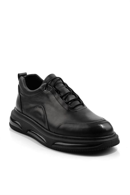 Siyah Hakiki Deri Erkek Sneaker E01080212403