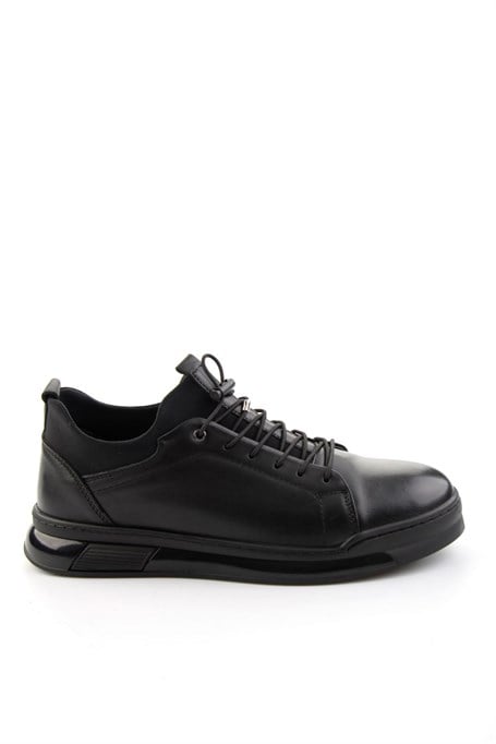 Siyah Hakiki Deri Erkek Sneaker E01080228543