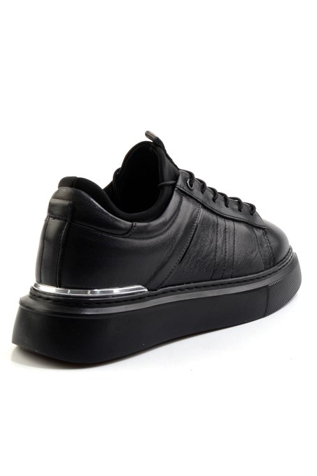 Siyah Hakiki Deri Erkek Sneaker E01082010403