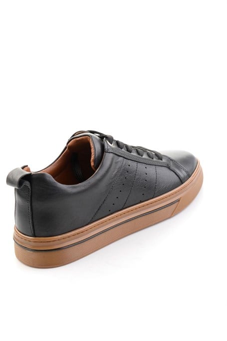 Siyah Hakiki Deri Erkek Sneaker E01082009503