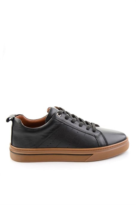 Siyah Hakiki Deri Erkek Sneaker E01082009503