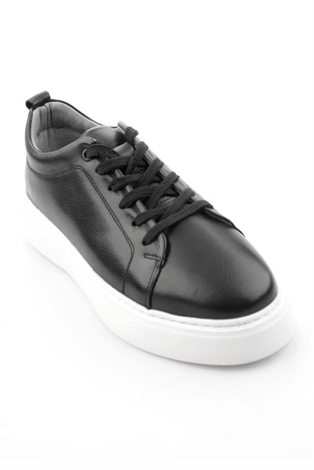 Siyah Hakiki Deri Erkek Sneaker E01082102043