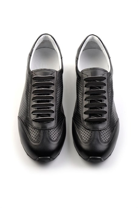 Siyah Hakiki Deri Erkek Sneaker E01083017103